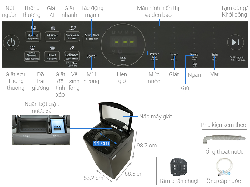 Máy giặt LG AI DD Inverter 16 kg TV2516DV3B