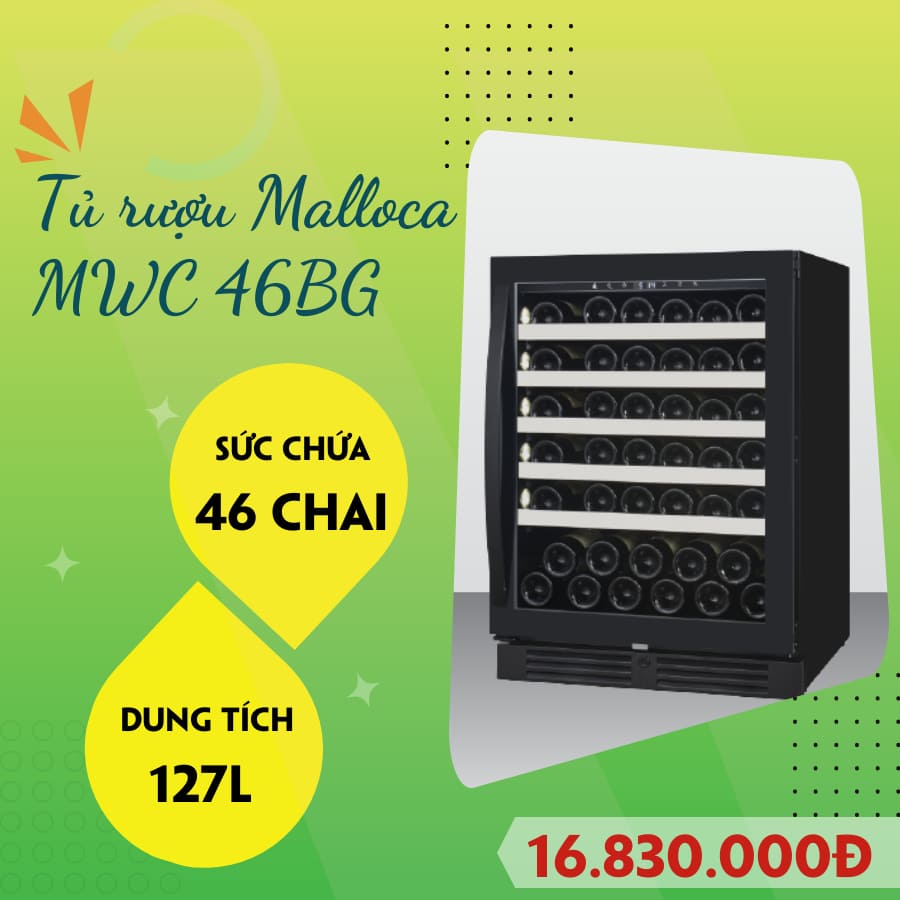 ủ rượu độc lập/âm tủ Malloca MWC-46BG