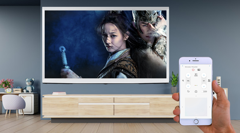 Smart Tivi Kiểu Chữ Có Chân The Serif QLED Samsung 4K 65 inch QA65LS01T - Cài đặt ứng dụng SmartThings trên điện thoại để điều khiển tivi từ xa tiện lợi