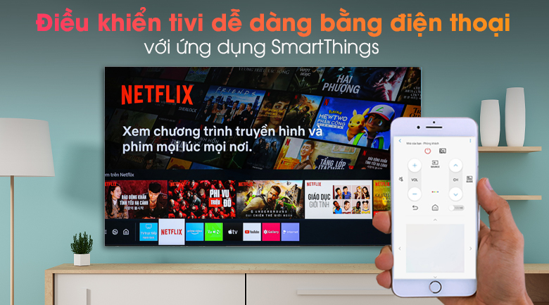 Tivi Neo QLED 8K Samsung QA65QN900A - Điều khiển tivi bằng điện thoại đơn giản cùng ứng dụng SmartThings