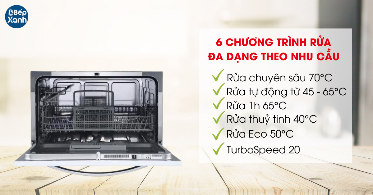 Trang bị 6 chương trình rửa