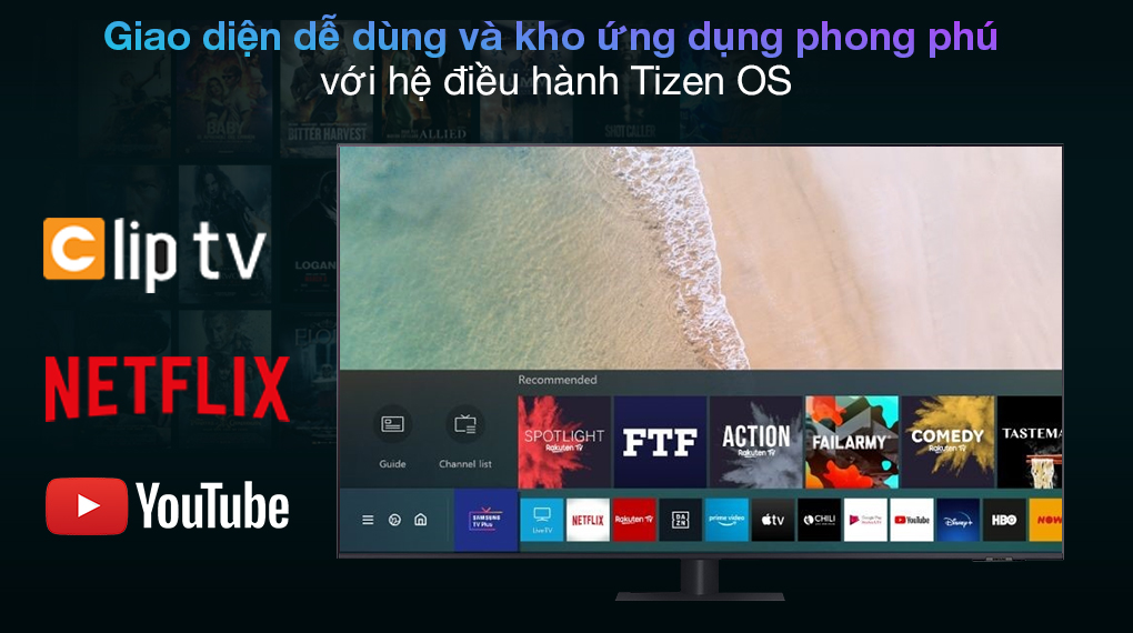 Smart Tivi QLED 4K 85 inch Samsung QA85Q70A - Tizen OS