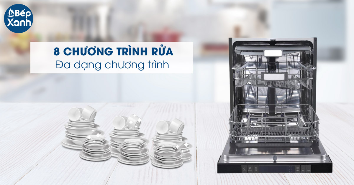 Trang bị 8 chương trình rửa tiện lợi