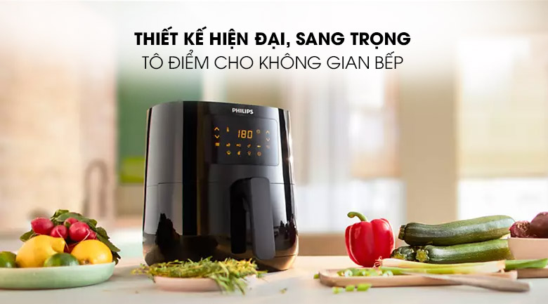 Thiết kế sang trọng - Nồi chiên không dầu Philips HD9252/90 2.4 lít