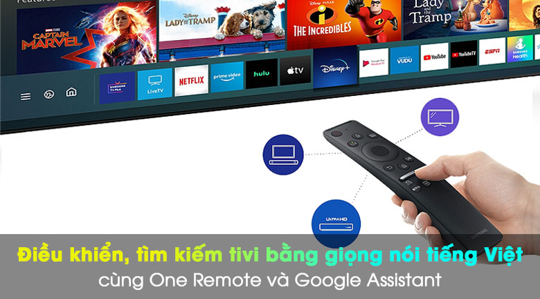 Google Assistant và One Remote - Tivi Neo QLED 8K 85 inch Samsung QA85QN900A