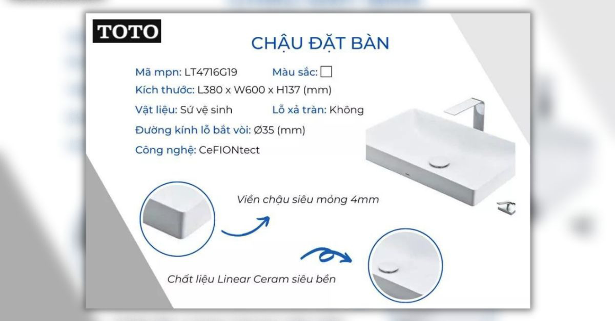 chậu rửa đặt mặt bàn