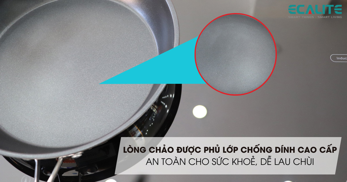 Lòng chảo Inox EP-28EHN được phủ lớp chống dính cao cấp an toàn