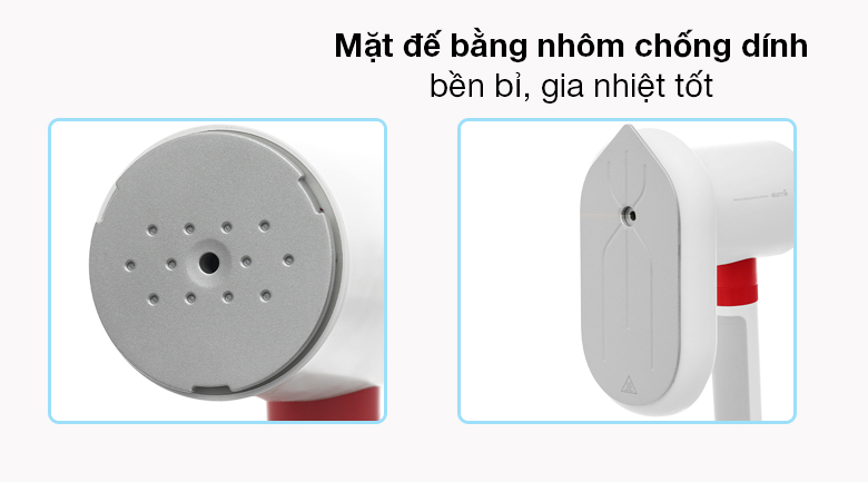 Bàn ủi hơi nước cầm tay DEERMA HS218 - Mặt đế chất liệu nhôm phủ chống dính