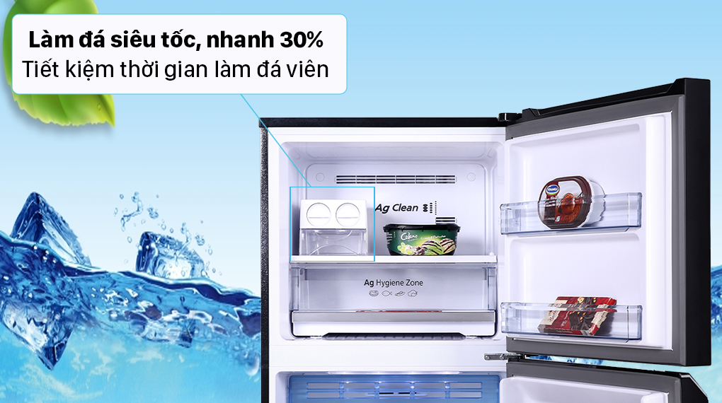 Tủ lạnh Panasonic Inverter 366 lít NR-TL381VGMV - Làm đá nhanh