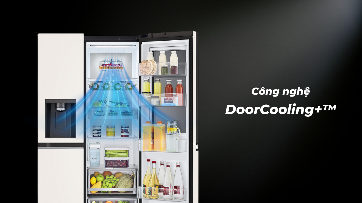 Công nghệ DoorCooling+™ đưa hơi lạnh đến mọi vị trí