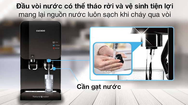 Đầu vòi tháo rời và vệ sinh - Máy lọc nước RO Cuckoo CP-FR601HB 4 lõi