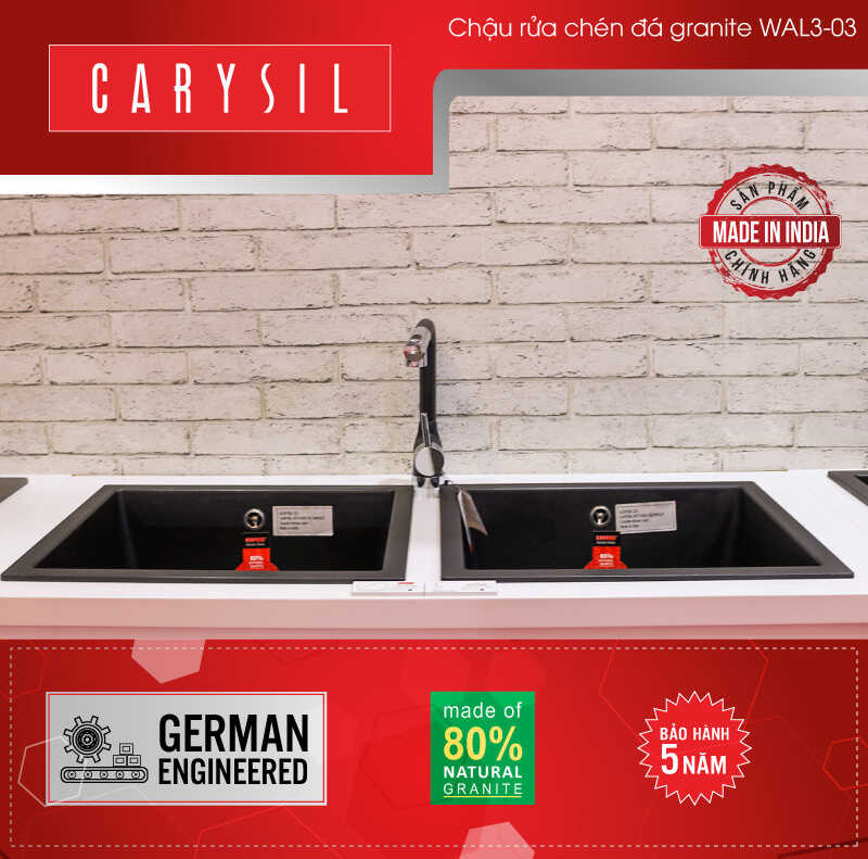 chậu rửa chén đá SAA1 - Carysil và chi tiết thông tin nổi bật