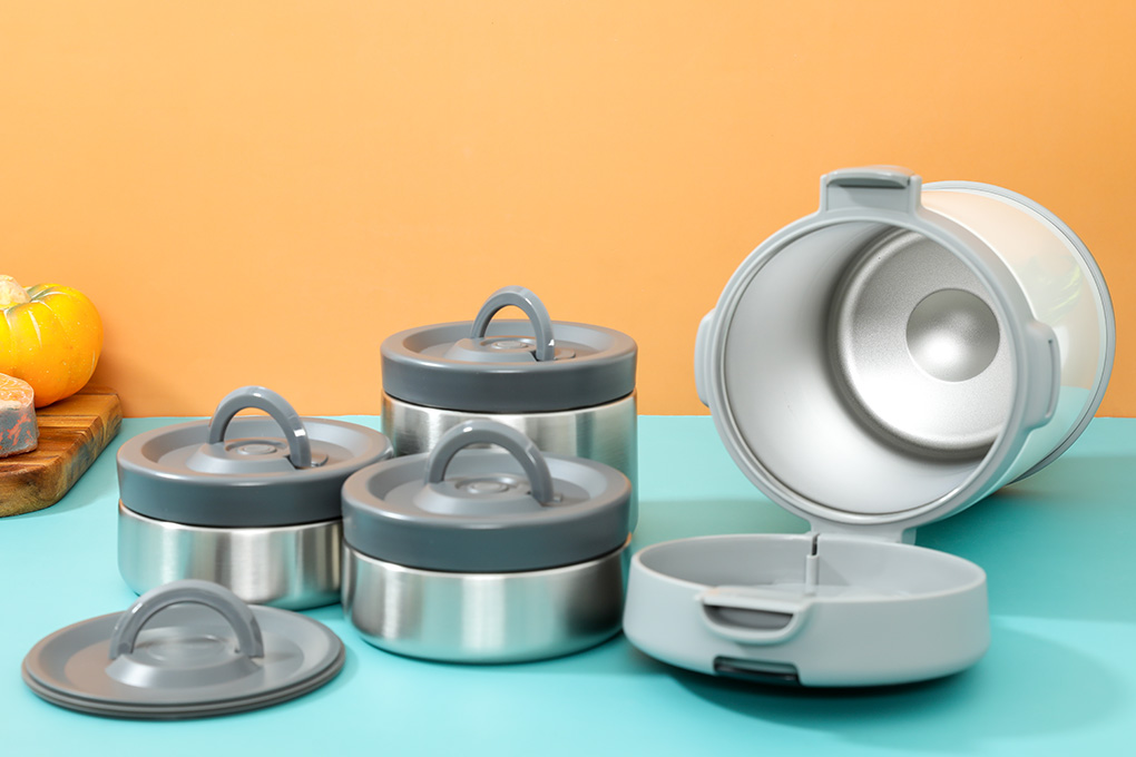 Bộ bình đựng thức ăn giữ nhiệt inox Lock&Lock LHC8039WHT Bộ bình đựng thức ăn giữ nhiệt inox Lock&Lock LHC8039WHT