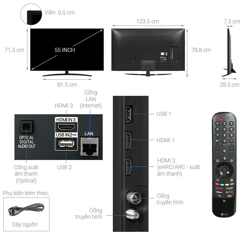 Smart Tivi NanoCell LG 4K 55 inch 55NANO76SQA