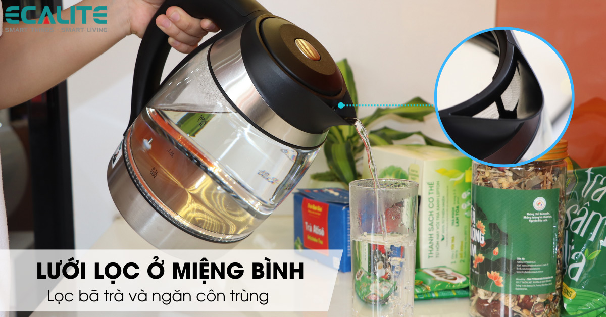 Lưới lọc ở miệng bình đun siêu tốc Ecalite EK-G1812