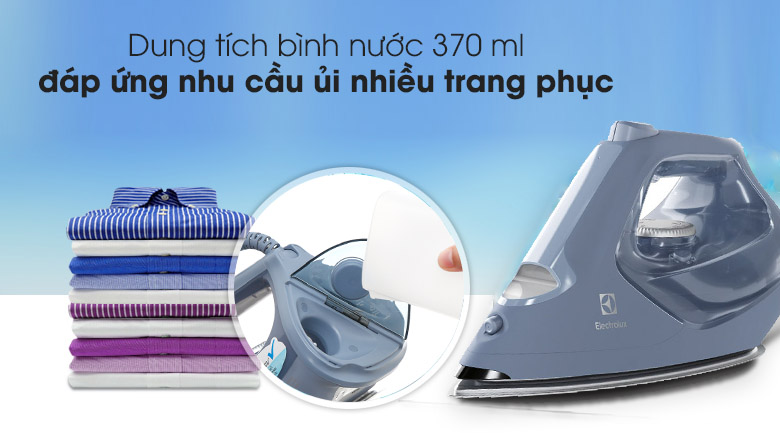 Dung tích bình chứa nước 370 ml - Bàn ủi hơi nước Electrolux E7SI1-80DB