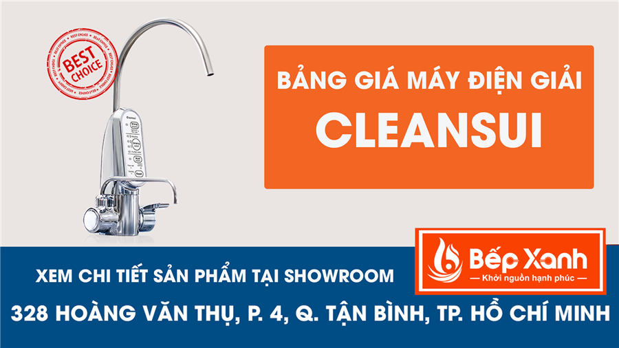 Bảng giá máy lọc nước điện giải ion kiềm Cleansui