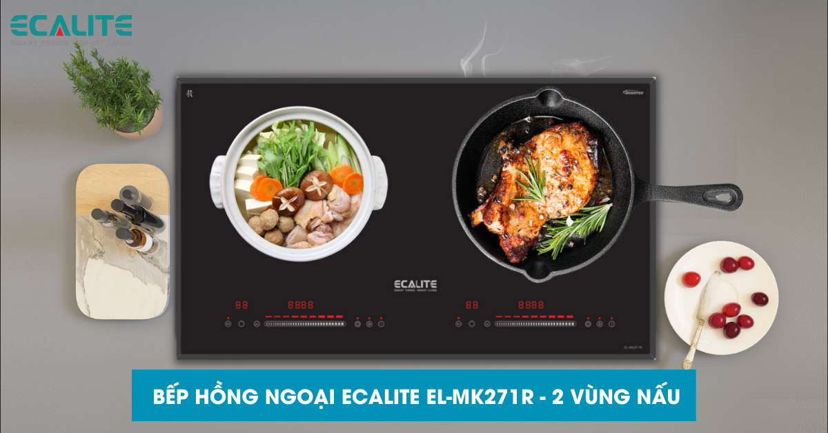 Bếp điện 2 vùng nấu Ecalite EL-MK271R