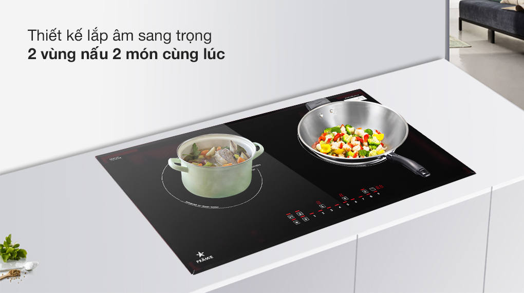 Thiết kế lắp âm 2 vùng nấu