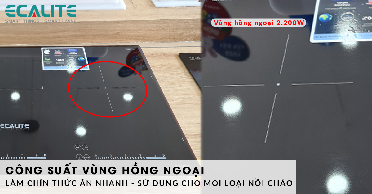 Công suất của vùng hồng ngoại lên đến 2.200W