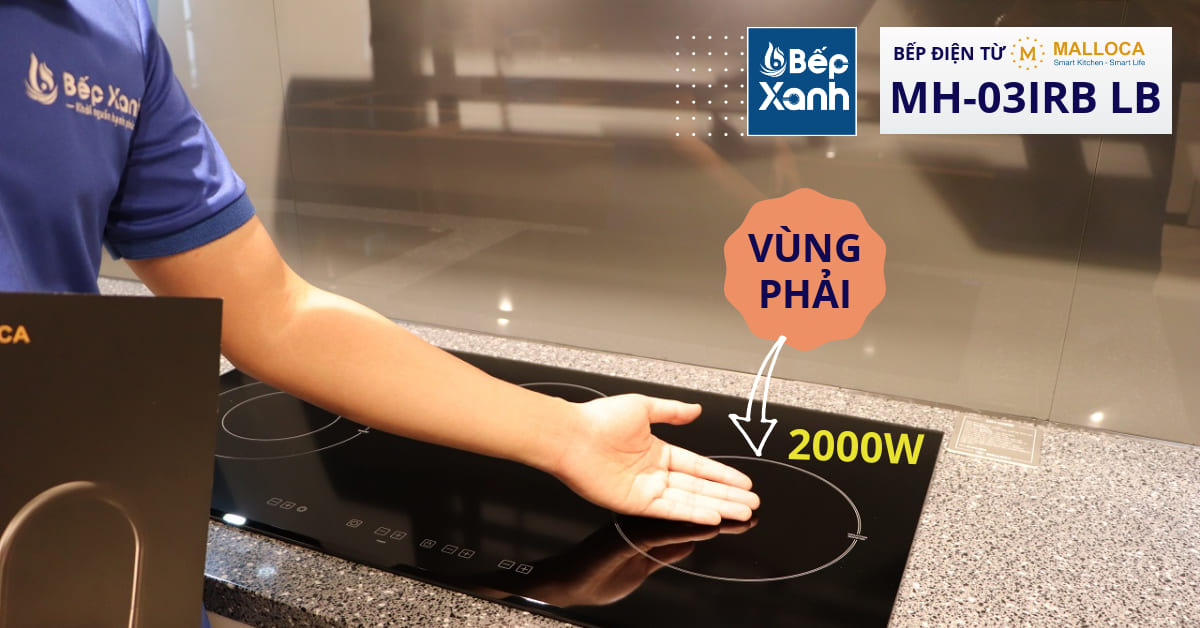 Vùng nấu phải của bếp