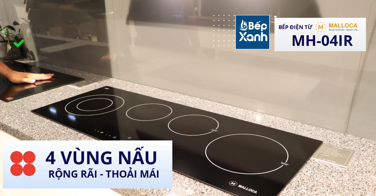 4 vùng nấu rộng rãi