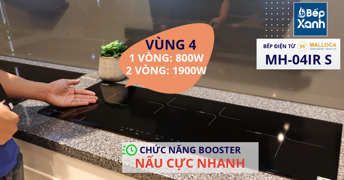 VÙNG NẤU 4 của Bếp điện từ Malloca MH-04IR S