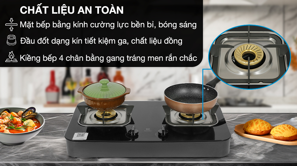 Chất liệu - Bếp ga đôi Electrolux ETG7256GKR Chất liệu - Bếp ga đôi Electrolux ETG7256GKR