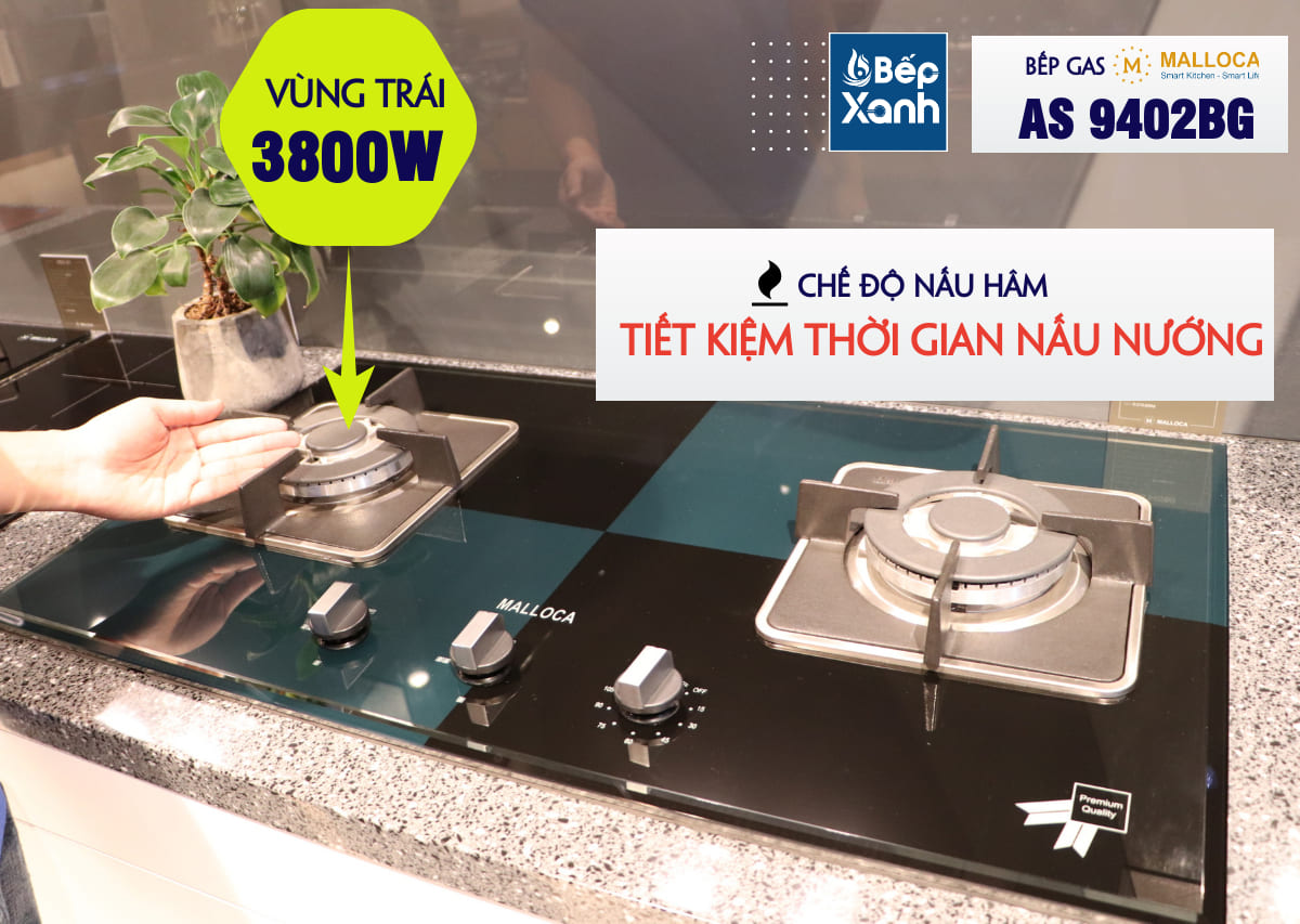 vùng bên trái bếp gas