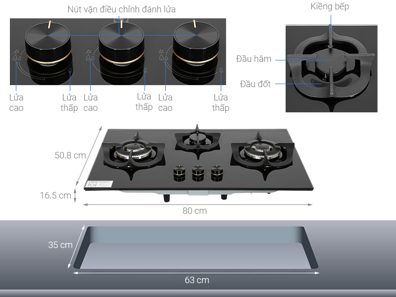 Bếp ga âm Electrolux EHG8321BC