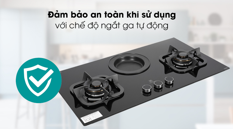 Bếp ga âm Electrolux EHG9360BS - An toàn với chế độ ngắt ga tự động