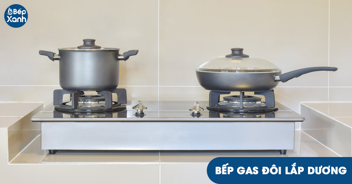 Bếp Gas 2 lò lắp dương