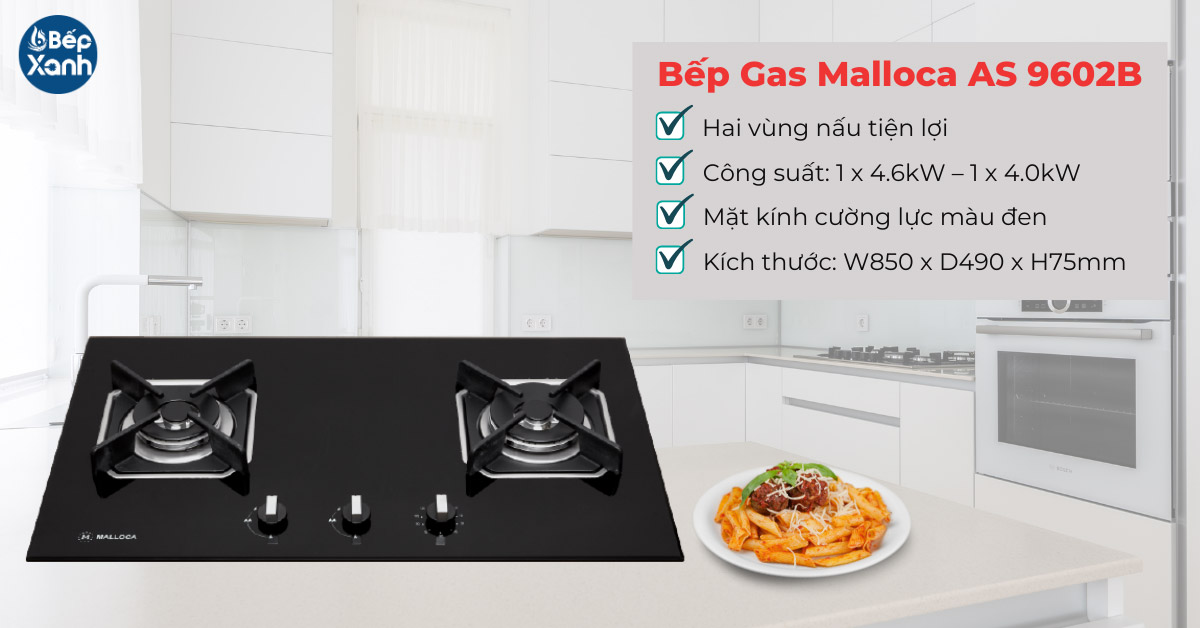 Bếp gas âm Malloca AS 9602B