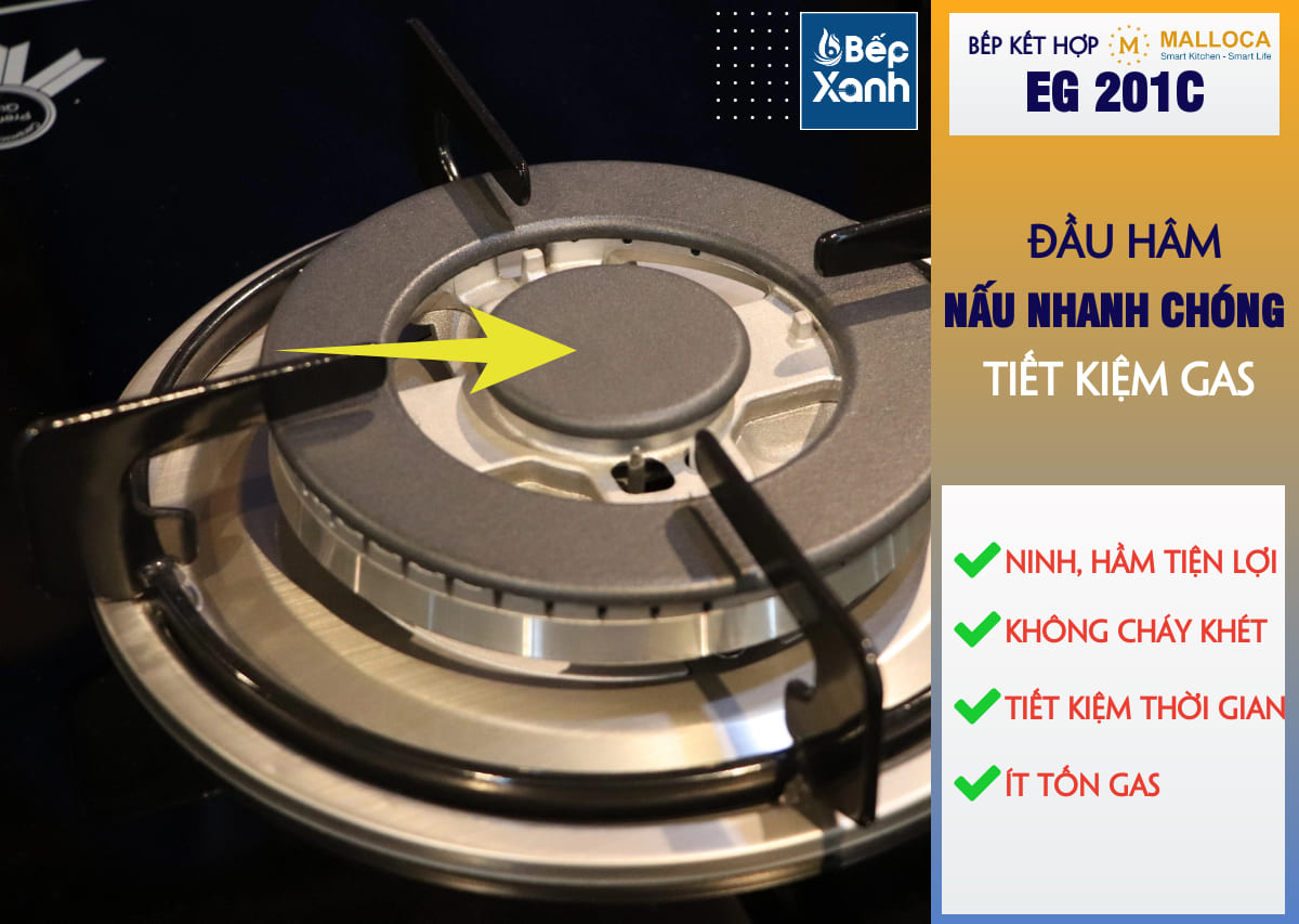 đầu hâm bếp malloca eg 201c