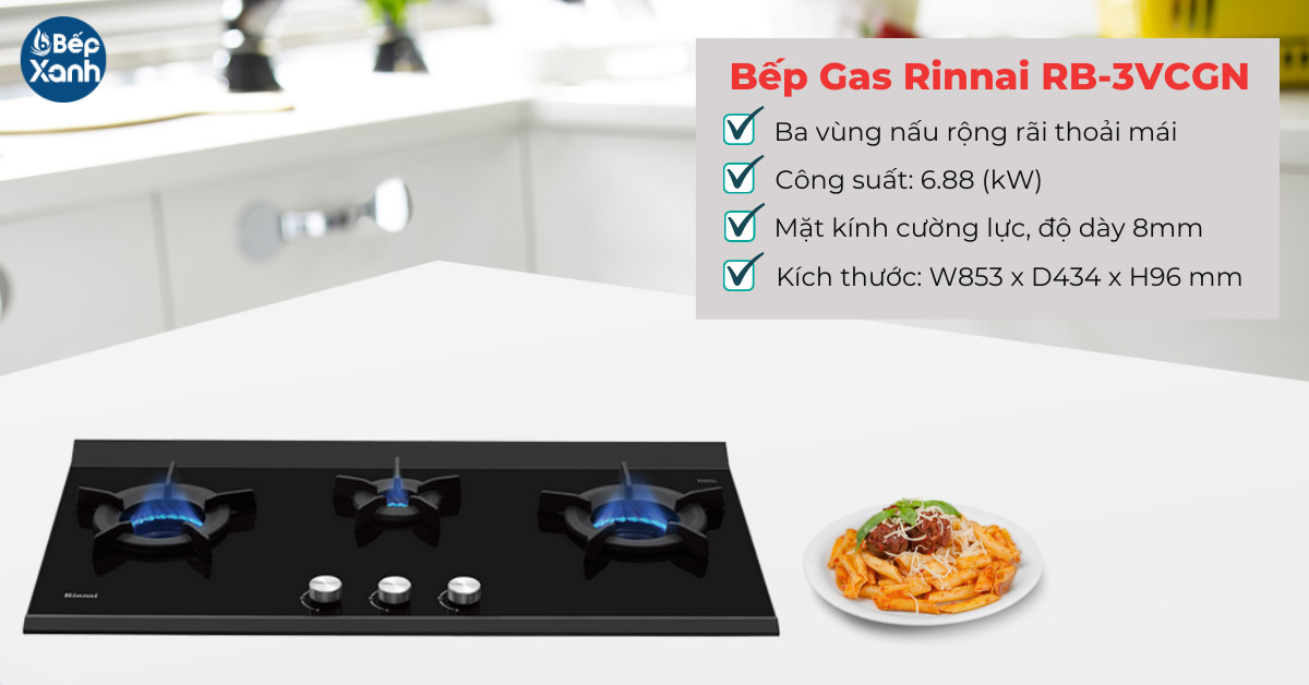 Bếp gas âm Rinnai RB-3VCGN