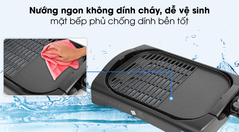 Dễ vệ sinh - Bếp nướng điện Electrolux ETTG1-40BK 2200W Dễ vệ sinh - Bếp nướng điện Electrolux ETTG1-40BK 2200W