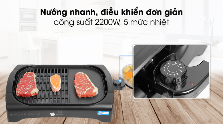 Dễ dùng - Bếp nướng điện Electrolux ETTG1-40BK 2200W Dễ dùng - Bếp nướng điện Electrolux ETTG1-40BK 2200W