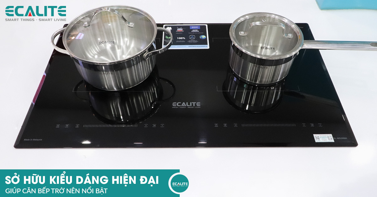 EL-MS2999II có thiết kế hiện đại, sở hữu 2 vùng nấu từ rộng rãi