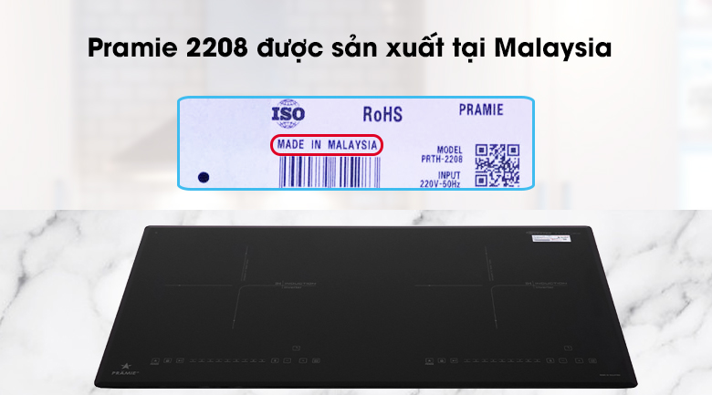 Bếp từ đôi Pramie 2208 - Sử dụng an toàn, tối ưu qua các tính năng an toàn