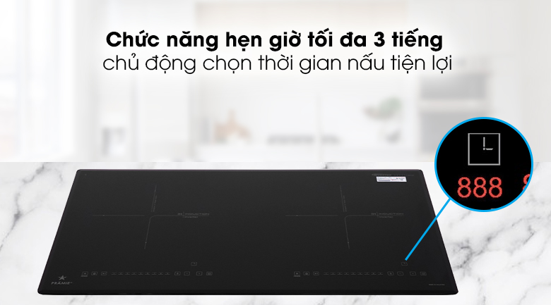 Bếp từ đôi Pramie 2208 - Chức năng hẹn giờ lên đến 3 tiếng