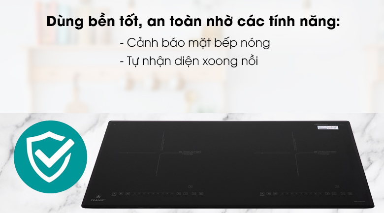 Bếp từ đôi Pramie 2208 - Yên tâm về mẫu mã và chất lượng khi sản phẩm đến từ thương hiệu Pramie - Đức, sản xuất tại Malaysia