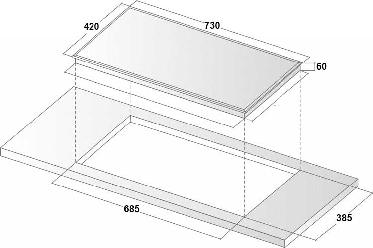 kích thước Bếp từ Binova BI-999GM