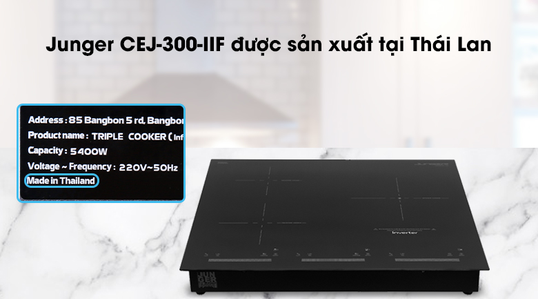 Bếp từ hồng ngoại ba vùng nấu Junger CEJ-300-IIF - Sản xuất tại Thái Lan