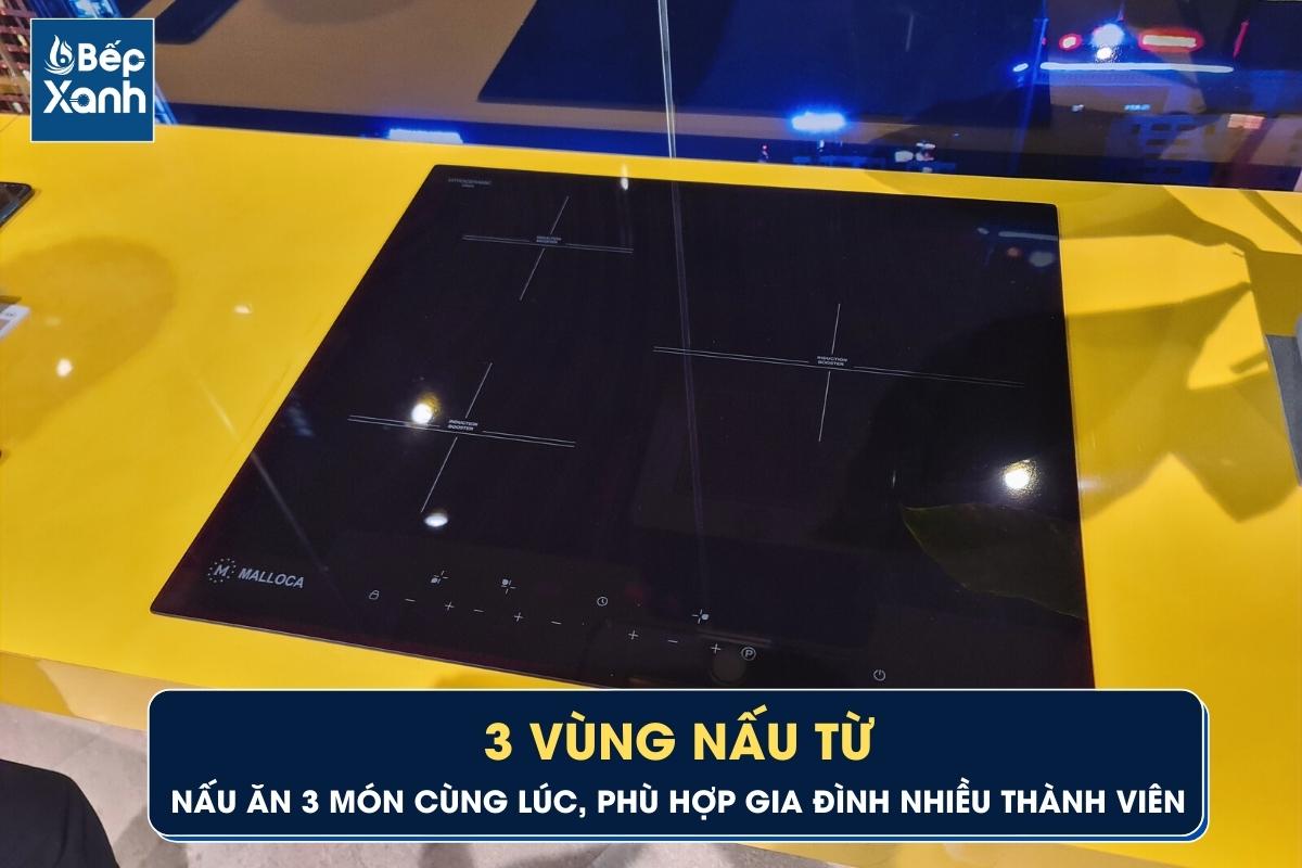 3 vùng nấu từ rộng rãi
