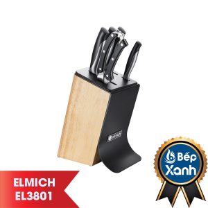 BỘ DAO INOX ELMICH 6 MÓN EL3801 (4 DAO, 1 KÉO, 1 GIÁ ĐỂ DAO)