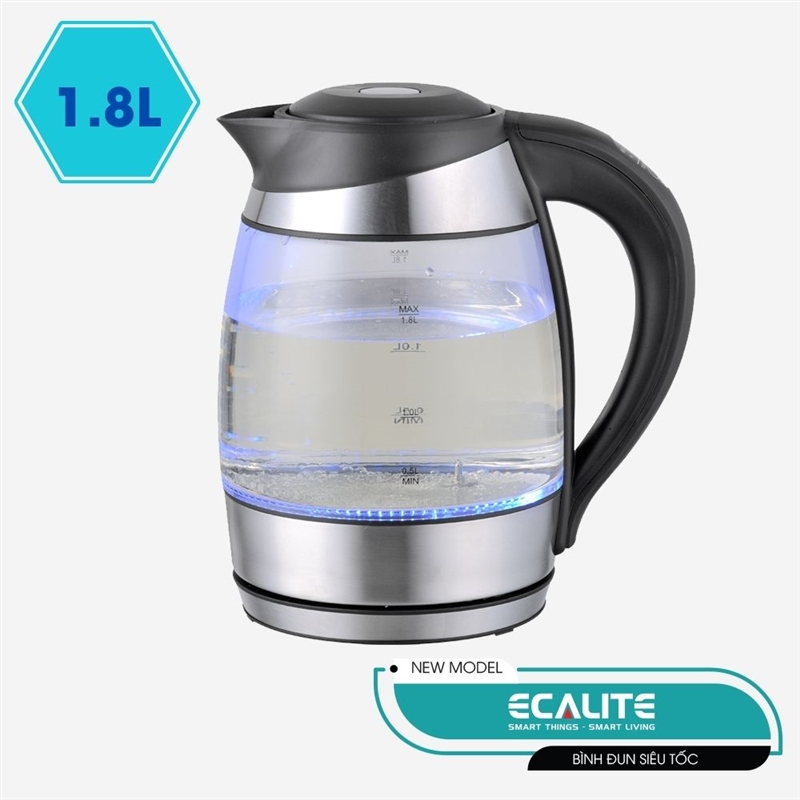 Bình đun siêu tốc thông minh Ecalite EK-G1812 (1.8L) / Chỉnh 5 mức nhiệt lý tưởng