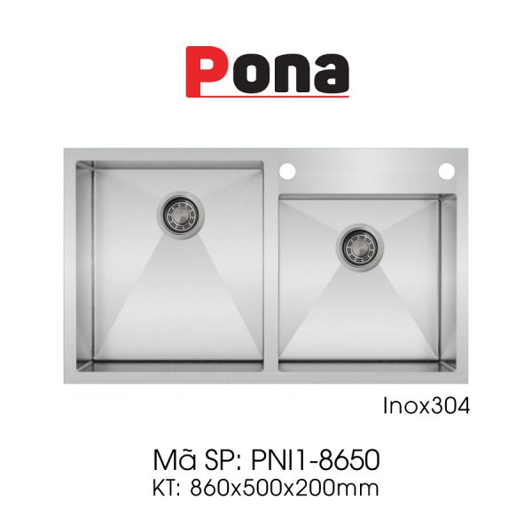 Bồn Rửa Chén 2 Hố INOX304 Pona PNI1-8650