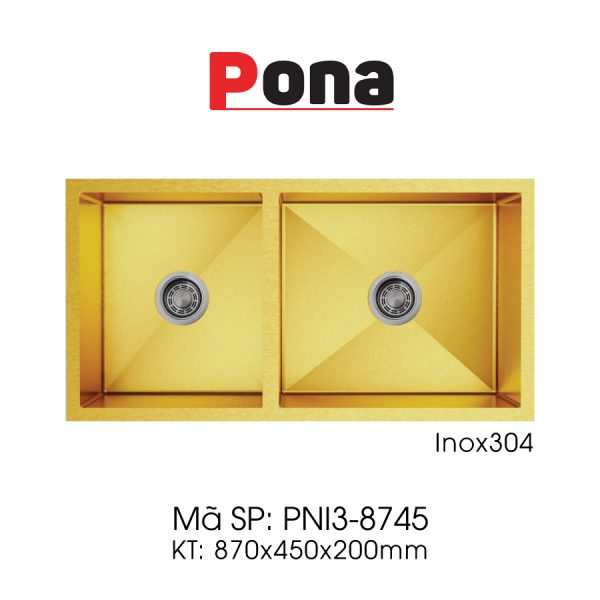 Bồn Rửa Chén 2 Hố INOX304 Pona PNI3-8745