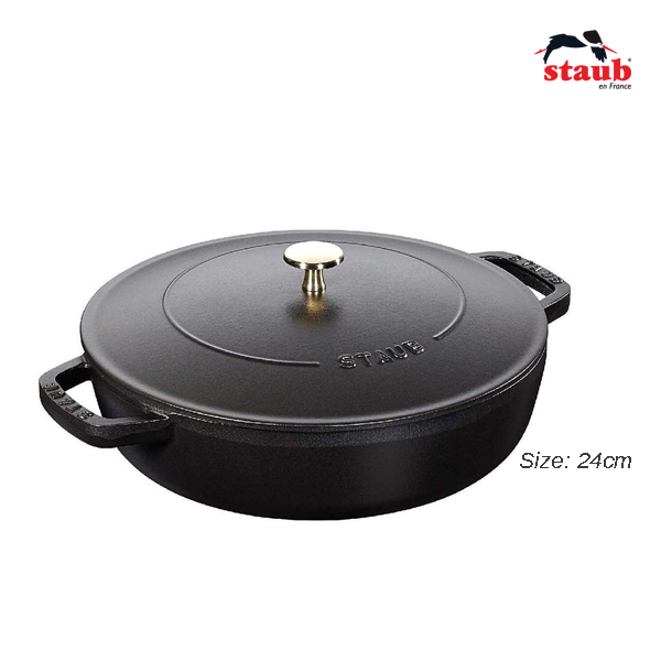 Chảo gang Chistera Staub màu đen 24 cm 12612425