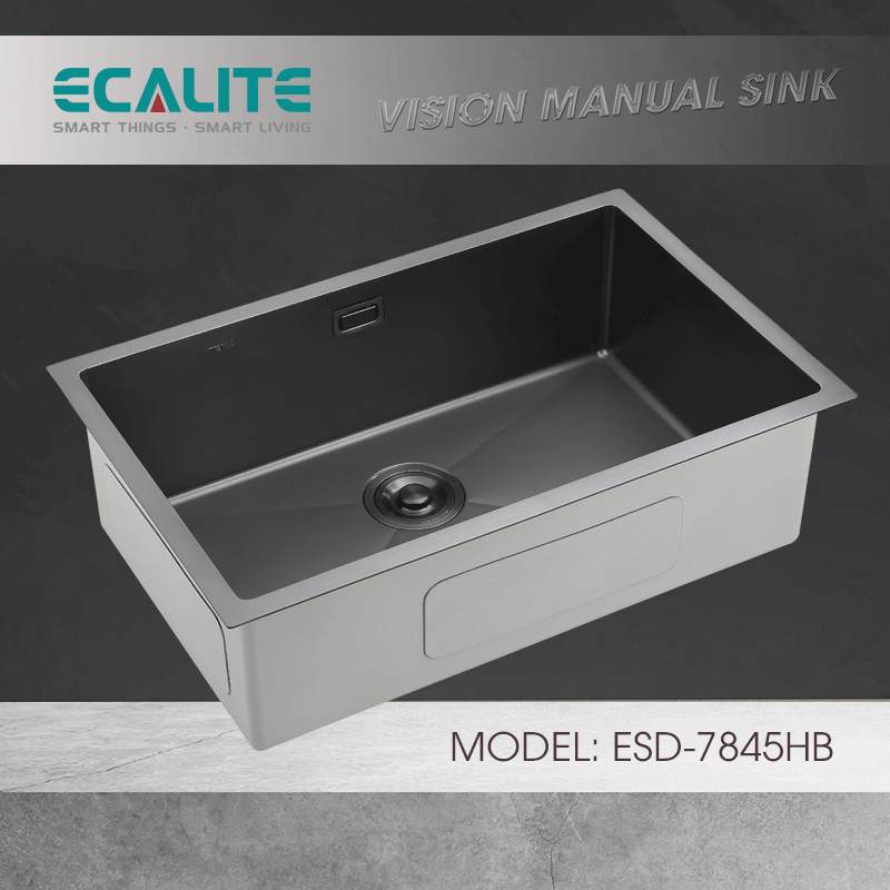 Chậu rửa chén 1 hộc lớn Vision Manual Sink Ecalite ESD-7845HB